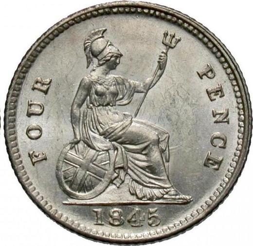 Reverse Fourpence (Groat) 1845 "Type 1837-1862" - Silver Coin Value - United Kingdom, Victoria