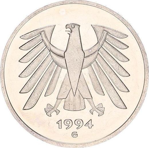 Revers 5 Mark 1994 G - Münze Wert - Deutschland, BRD