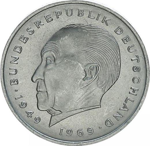 Obverse 2 Mark 1969 J "Konrad Adenauer" -  Coin Value - Germany, FRG