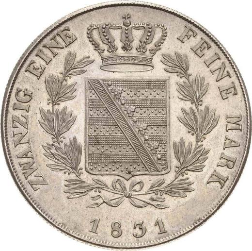 Reverso 1 florín 1831 - valor de la moneda de plata - Sajonia-Coburgo-Gotha, Ernesto I
