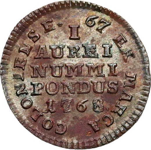 Reverse Weight of Ducat 1768 -  Coin Value - Poland, Stanislaus II Augustus