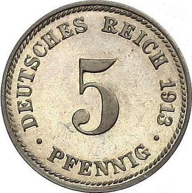 Avers 5 Pfennig 1913 D "Typ 1890-1915" - Münze Wert - Deutschland, Deutsches Kaiserreich