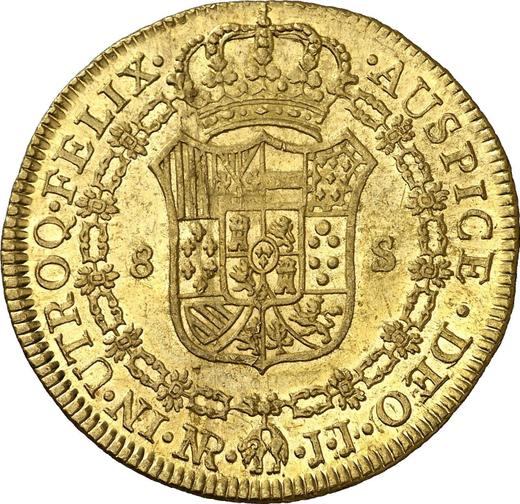 Reverse 8 Escudos 1785 NR JJ - Gold Coin Value - Colombia, Charles III