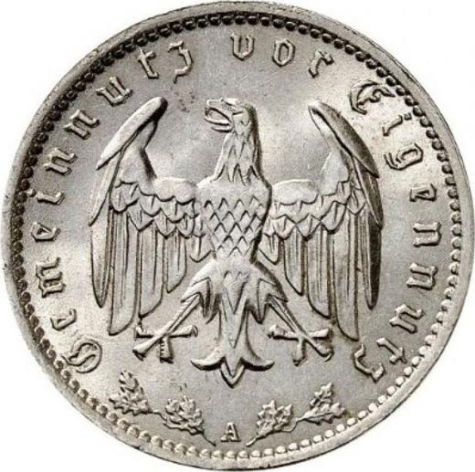 Reverso 1 Reichsmark 1938 A "Tipo 1933-1939" - valor de la moneda  - Alemania, Alemania nazi