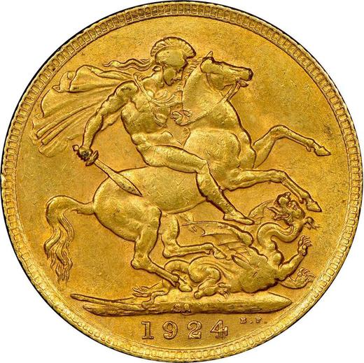 Reverse Sovereign 1924 SA - Gold Coin Value - RSA, George V