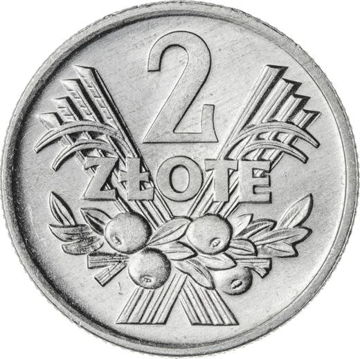 Reverse 2 Zlote 1974 MW "Sheaves and fruits" -  Coin Value - Poland, Peoples Republic