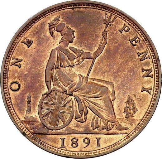 Reverse Penny 1891 -  Coin Value - United Kingdom, Victoria