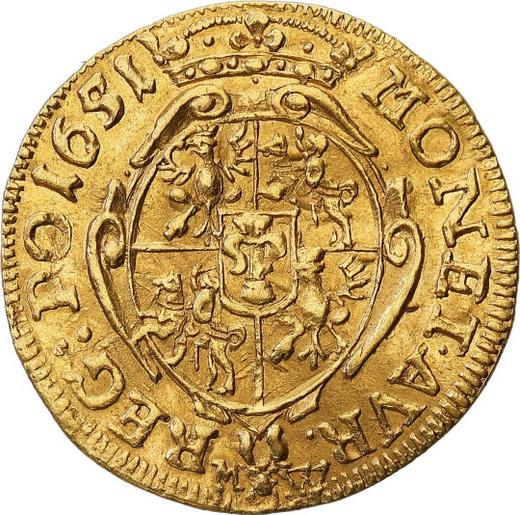 Reverse Ducat 1651 MW "Portrait with wreath" - Gold Coin Value - Poland, John II Casimir