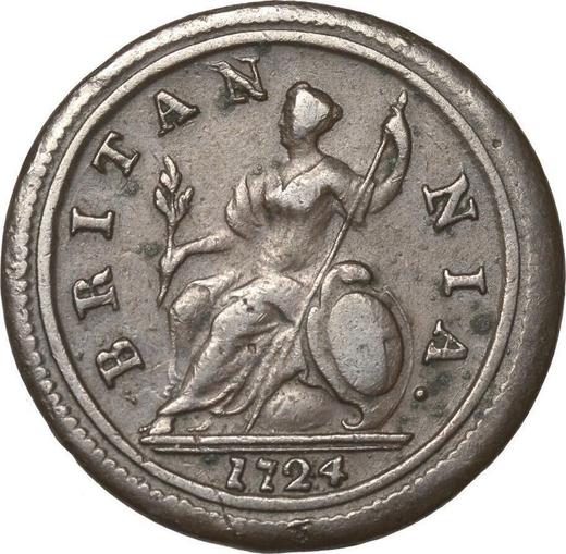 Rewers monety - 1/2 pensa 1724 "Drugi popiersie laurowe" - cena  monety - Wielka Brytania, Jerzy I