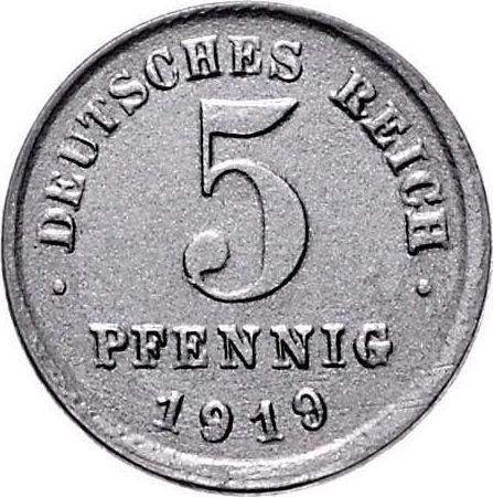 Obverse 5 Pfennig 1915-1922 Incuse Error -  Coin Value - Germany, German Empire