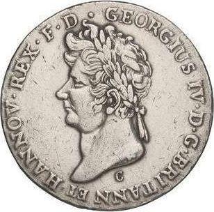 Obverse 2/3 Thaler 1828 C "Type 1822-1829" - Silver Coin Value - Hanover, George IV