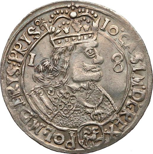 Obverse Ort (18 Groszy) 1656 "Portrait in chain mail" - Silver Coin Value - Poland, John II Casimir