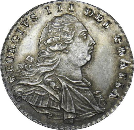 Obverse Threepence 1792 - Silver Coin Value - United Kingdom, George III
