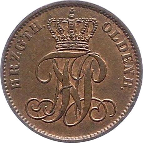Obverse 1 Schwaren 1860 B -  Coin Value - Oldenburg, Nikolaus Frederick Peter