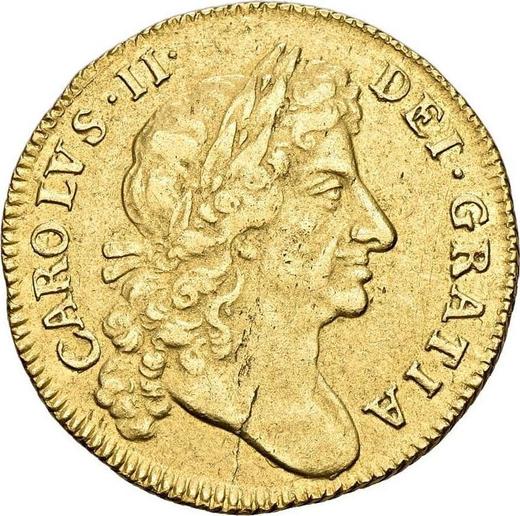 Obverse Guinea 1677 "Fourth laureate bust" - Gold Coin Value - United Kingdom, Charles II