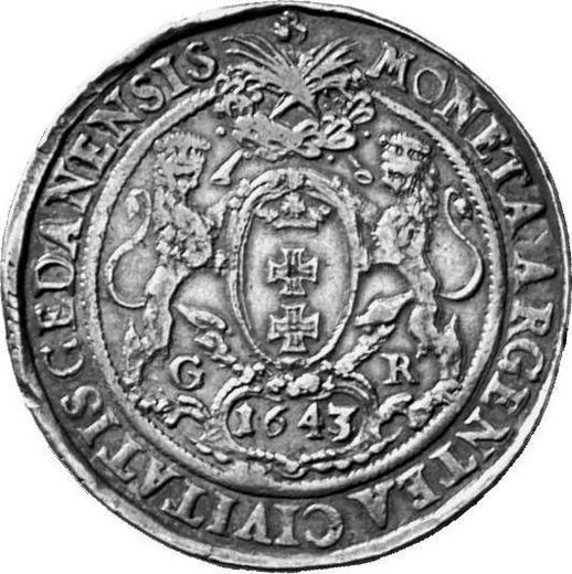 Rewers monety - Talar 1643 GR "Gdańsk" - cena srebrnej monety - Polska, Władysław IV