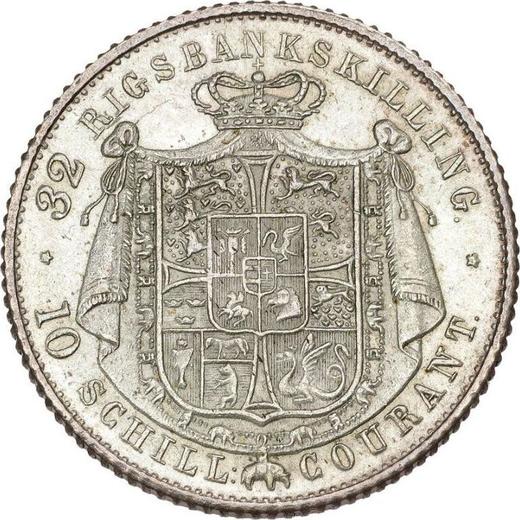 Revers 10 Schilling 1842 FF - Silbermünze Wert - Schleswig-Holstein, Christian VIII