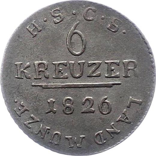 Reverse 6 Kreuzer 1826 S H.S.C.S. - Silver Coin Value - Saxe-Coburg-Saalfeld, Ernest I