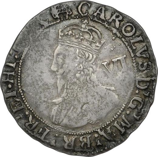 Obverse Sixpence no date (1625-1642) "Fourth draped bust" Without "CR" - Silver Coin Value - United Kingdom, Charles I