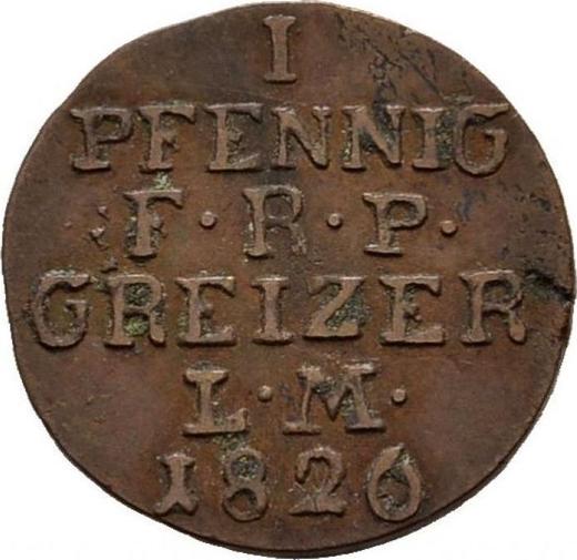 Revers 1 Pfennig 1820 - Münze Wert - Reuß-Greiz, Heinrich XIX