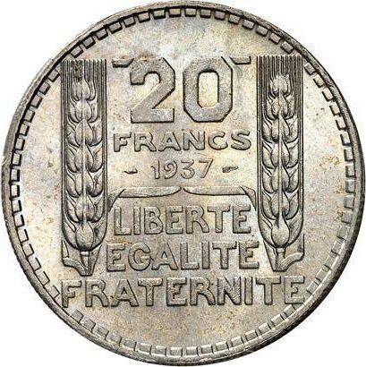 Revers 20 Franken 1937 "Typ 1929-1939" - Silbermünze Wert - Frankreich, Dritte Republik
