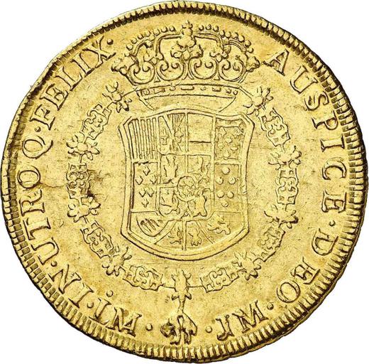 Reverse 8 Escudos 1764 LM JM - Gold Coin Value - Peru, Charles III