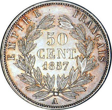 Revers 50 Centime 1857 A "Typ 1853-1863" - Silbermünze Wert - Frankreich, Napoleon III