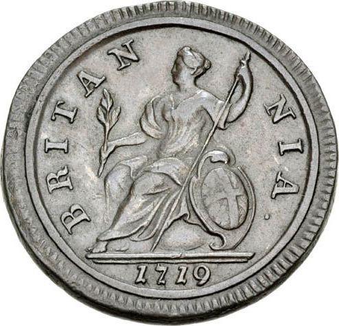 Реверс монеты - 1/2 пенни 1719 года "Второй тип" - цена  монеты - Великобритания, Георг I