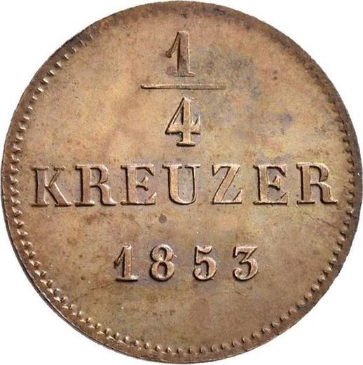 Reverso 1/4 kreuzer 1853 - valor de la moneda  - Schwarzburg-Rudolstadt, Federico Gunter