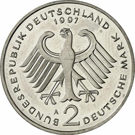 Reverse 2 Mark 1997 A "Willy Brandt" -  Coin Value - Germany, FRG