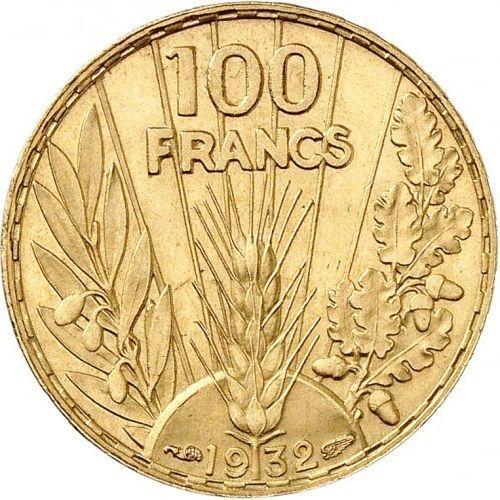 Reverse 100 Francs 1932 "Type 1929-1936" - Gold Coin Value - France, Third Republic