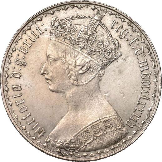 Anverso Florín (2 chelines) 1884 "Gótica" - valor de la moneda de plata - Gran Bretaña, Victoria