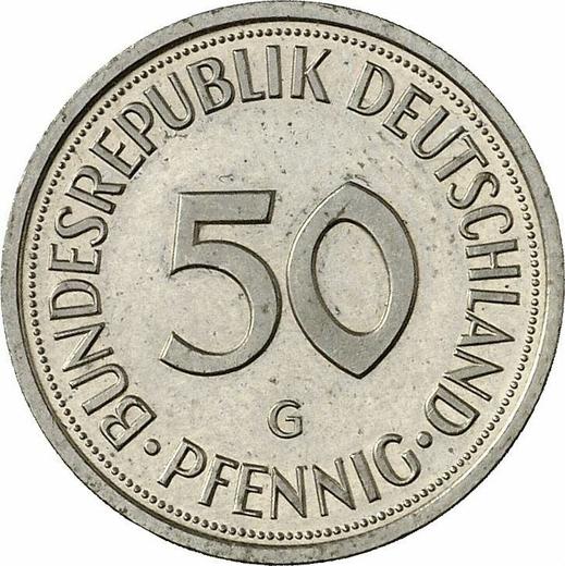Obverse 50 Pfennig 1989 G - Coin Value - Germany, FRG