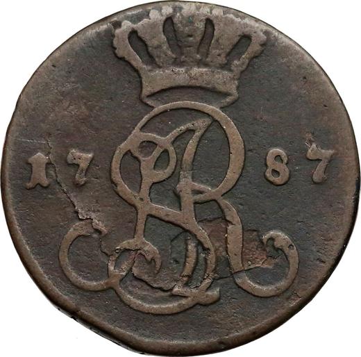 Obverse 1 Grosz 1787 EB "Z MIEDZI KRAIOWEY" -  Coin Value - Poland, Stanislaus II Augustus