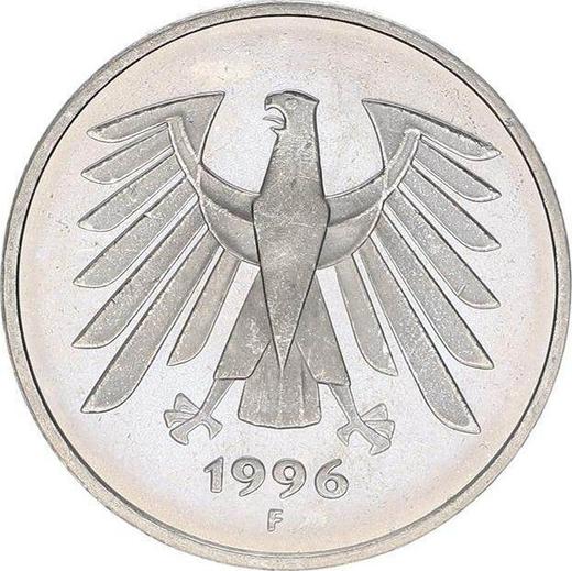 Reverse 5 Mark 1996 F -  Coin Value - Germany, FRG