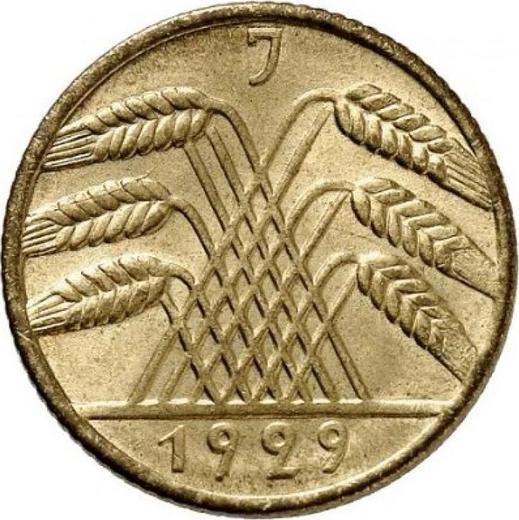Reverse 10 Reichspfennig 1929 J -  Coin Value - Germany, Weimar Republic