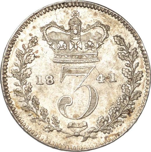 Reverso 3 peniques 1841 - valor de la moneda de plata - Gran Bretaña, Victoria
