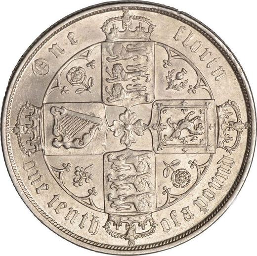 Reverse Florin 1881 "Gothic" - Silver Coin Value - United Kingdom, Victoria
