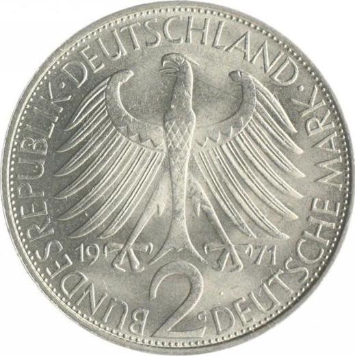 Revers 2 Mark 1971 G "Max Planck" - Münze Wert - Deutschland, BRD