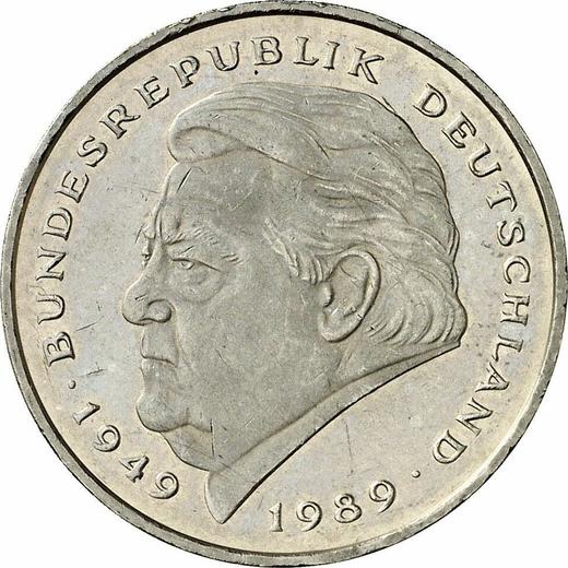 Avers 2 Mark 1992 J "Franz Josef Strauß" - Münze Wert - Deutschland, BRD
