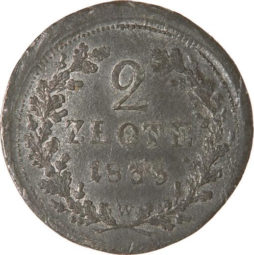 Reverse Antique counterfeit 2 Zlote 1835 W "Krakow" Lead -  Coin Value - Poland, Free City of Cracow