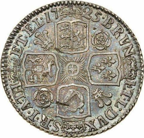 Reverse Shilling 1725 "Second draped bust" Roses and Plumes in angles - Silver Coin Value - United Kingdom, George I