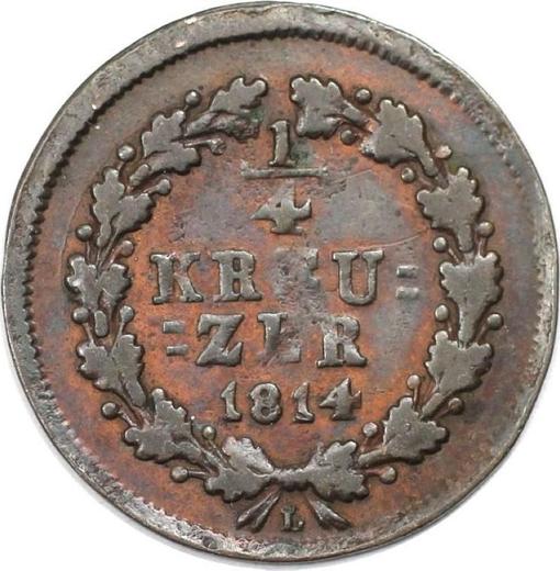 Reverse 1/4 Kreuzer 1814 L -  Coin Value - Nassau, Frederick Augustus