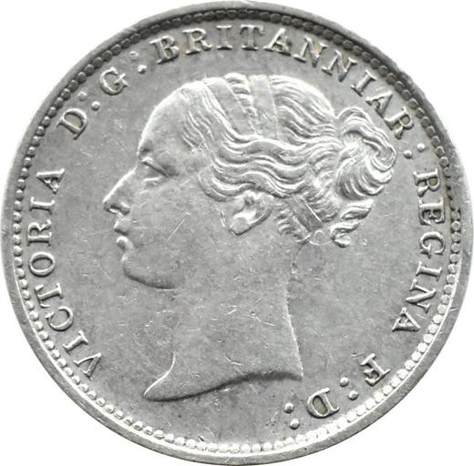 Awers monety - 3 pensy 1886 - cena srebrnej monety - Wielka Brytania, Wiktoria