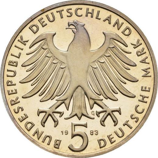 Revers 5 Mark 1983 G "Martin Luther" - Münze Wert - Deutschland, BRD