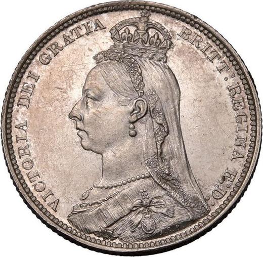 Obverse Shilling 1889 JEB "Large Jubilee Head" - Silver Coin Value - United Kingdom, Victoria