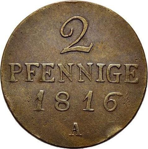 Reverse 2 Pfennig 1816 A - Coin Value - Prussia, Frederick William III