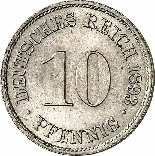 Obverse 10 Pfennig 1893 J "Type 1890-1916" - Coin Value - Germany, German Empire