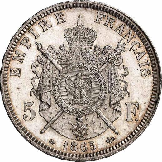 Reverse 5 Francs 1865 A "Type 1861-1870" - Silver Coin Value - France, Napoleon III