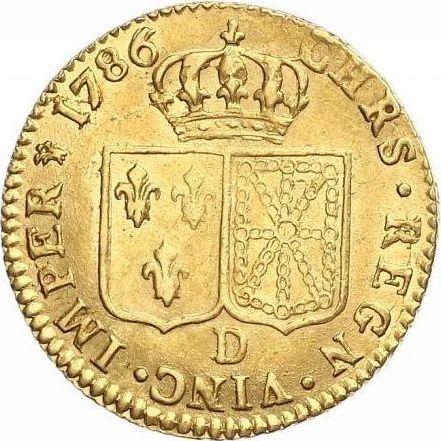 Reverse Louis d'Or 1786 D - Gold Coin Value - France, Louis XVI